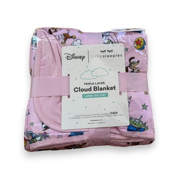 Little Sleepies Disney Pixar Toy Story Stars Cloud Blanket Pink Large NIB - Picture 2 of 2